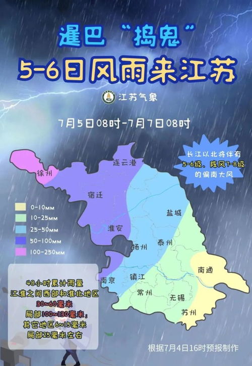江苏气象发布大暴雨预警（江苏局部地区大暴雨）