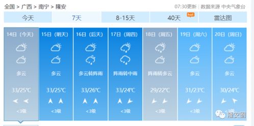 南宁未来15天天气预报（广西的天气预报15天查询结果）