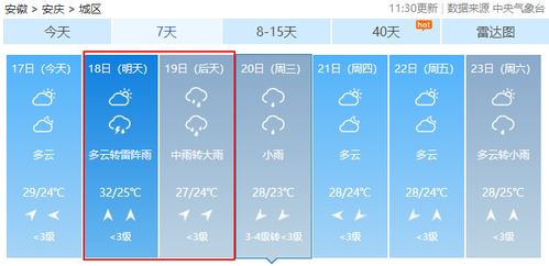 安庆天气预报15天查询（安庆天气预报15天查询当地）